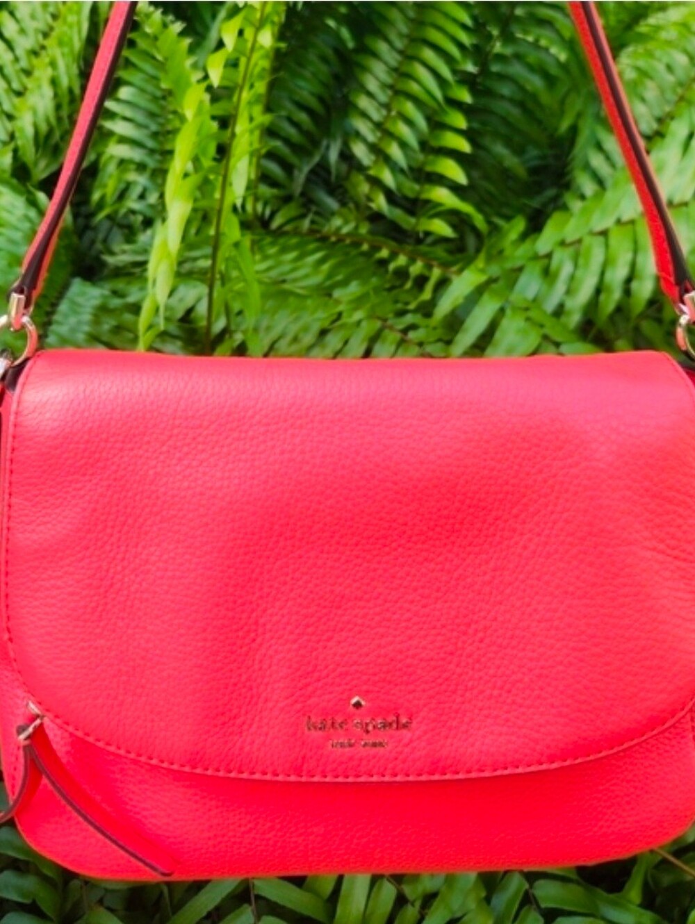 Flash Sale!! Just $50!! Summer! Orange Pebbled Leather Convertible Crossbody Bag - Picture 1 of 16